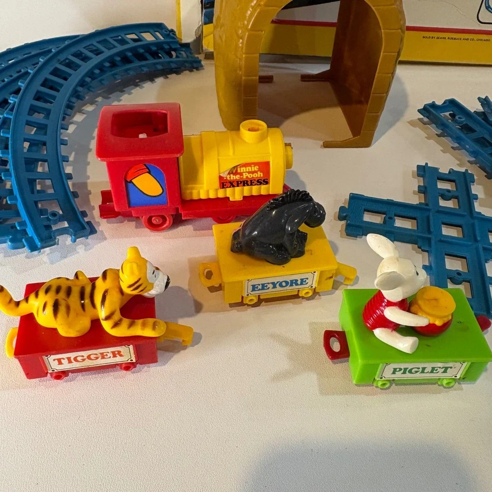 Vintage Sears Winnie the Pooh Battery Operated Train Set Parts Tigger Eeyore